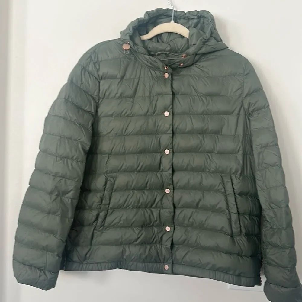 Bernardo Olive Down Blend Women’s Packable Puffer Jacket L